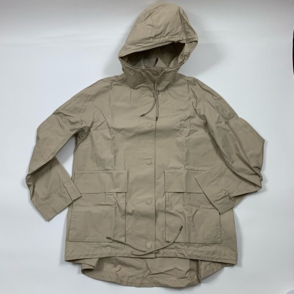 Cos Women Layered Cotton Parka Hood Beige